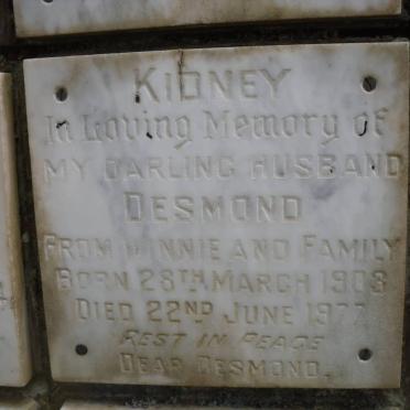 KIDNEY Desmond 1903-1977