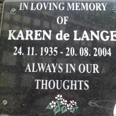 LANGE Karen, de 1935-2004
