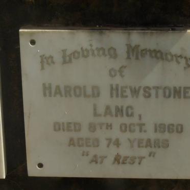 LANG Harold Hewstone -1960