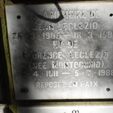LECLEZIO Jean 1905-1986 &amp; Florence MONTOCCHIO 1911-1988
