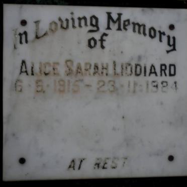LIDDIARD Alice Sarah 1915-1984