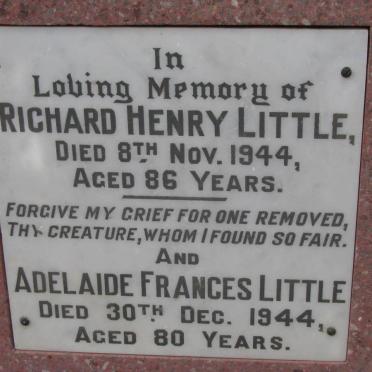 LITTLE Richard Henry -1944 &amp; Adelaide Frances -1944