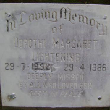 LIGHTENING Dorothi Margaret 1952-1986