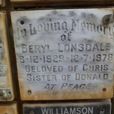 LONSDALE Beryl 1929-1978