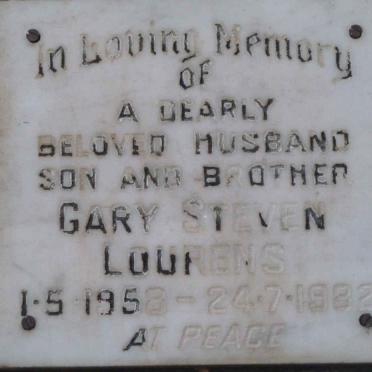 LOURENS Gary Steven 1958-1982