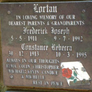 LORTAN Frederick Joseph 1911-1992 &amp; Constance Rebecca 1913-1995