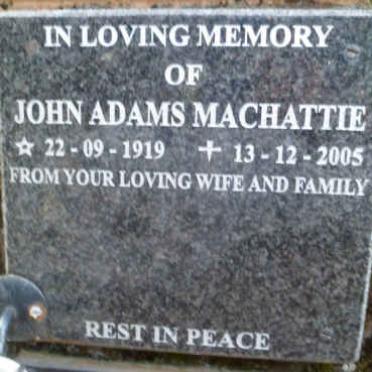 MACHATTIE John Adams 1919-2005
