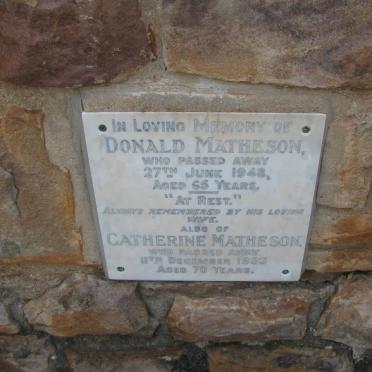 MATHESON Donald -1948 &amp; Catherine -1953