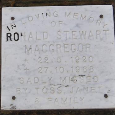 MACGREGOR Ronald Stewart 1920-1988