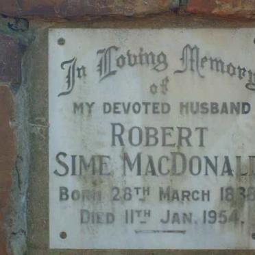 MACDONALD Robert Sime 1888-1954
