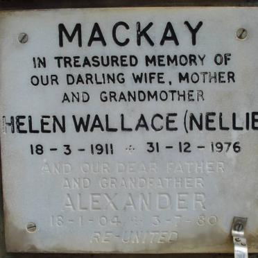 MACKAY Alexander 1904-1980 &amp; Helen Wallace 1911-1976
