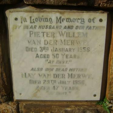 MERWE Pieter Willem, van der -1956 &amp; May -1956