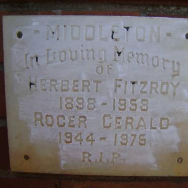 MIDDLETON Herbert Fitzroy 1898-1958 :: MIDDLETON Roger Gerald 1944-1975