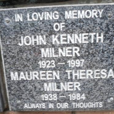 MILNER John Kenneth 1923-1997 &amp; Maureen Theresa 1938-1984