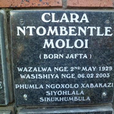 MOLOI Clara Ntombentle nee JAFTA 1929-2003