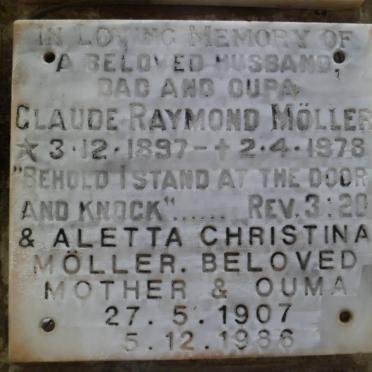 MOLLER Claude Raymond 1897-1978 &amp; Aletta Christina 1907-1986