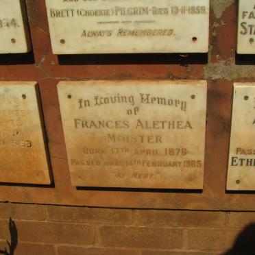 MOISTER Frances Alethea 1876-1965