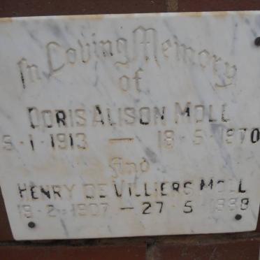 MOLL Henry De Villiers 1907-1988 &amp; Doris Alison 1913-1970
