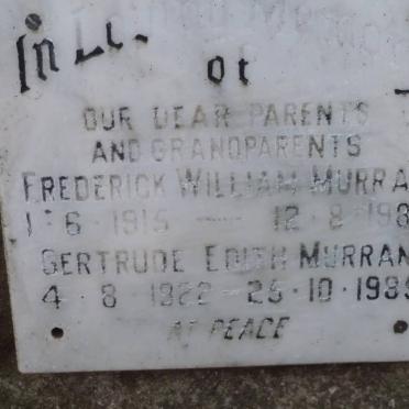 MURRAN Frederick William 1915-1980 &amp; Gertrude Edith 1922-1985