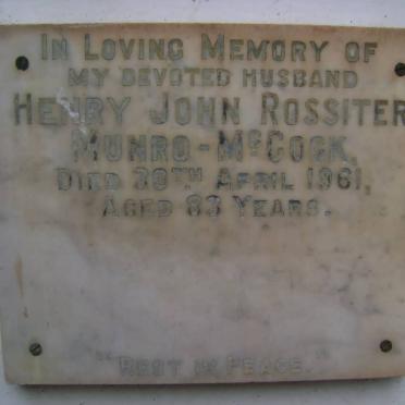 MUNRO-McCOCK Henry John Rossiter -1961