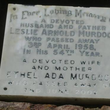 MURDOCH Leslie Arnold -1958 &amp; Ethel Ada -2002