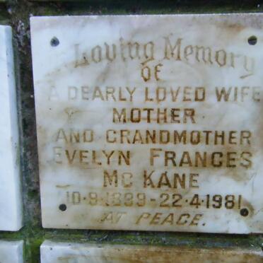 Mc KANE Evelyn Frances 1899-1981