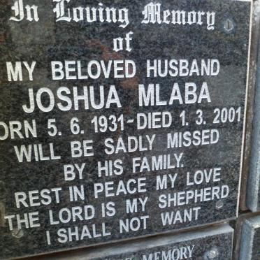 MLABA Joshua 1931-2001