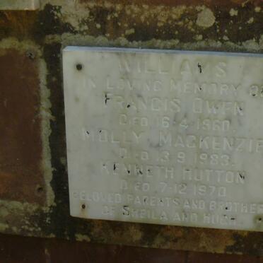 OWEN Francis -1960 :: MACKENZIE Molly -1983 :: HUTTON Kenneth -1970