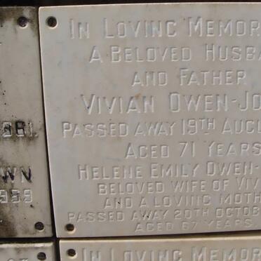 OWEN-JONES Vivian -1971 &amp; Helene Emily -1977