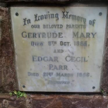 PARR Edgar Cecil -1956 &amp; Gertrude Mary -1955