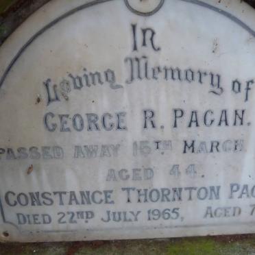 PAGAN George R. -1941 &amp; Constance Thornton -1965