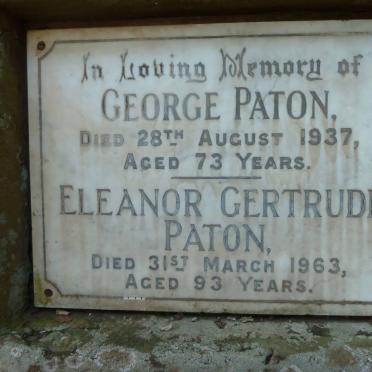 PATON George -1937 &amp; Eleanor Gertrude -1963