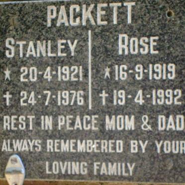PACKETT Stanley 1921-1976 &amp; Rose 1919-1992