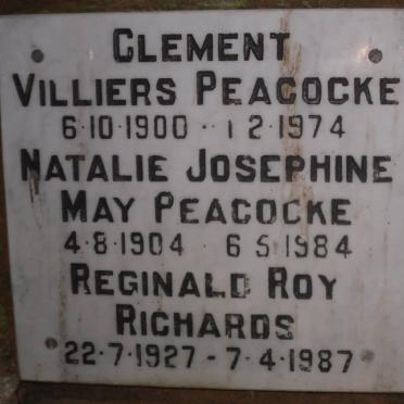 PEACOCKE Clement Villiers 1900-1974 &amp; Natalie Josephine May 1904-1984 :: RICHARDS Reginald Roy 1927-1987