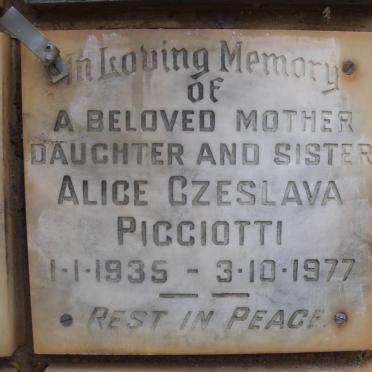 PICCIOTTI Alice Czeslava 1935-1977
