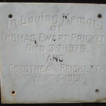 PRICKETT Thomas Ewart -1976 &amp; Dorothea -1986