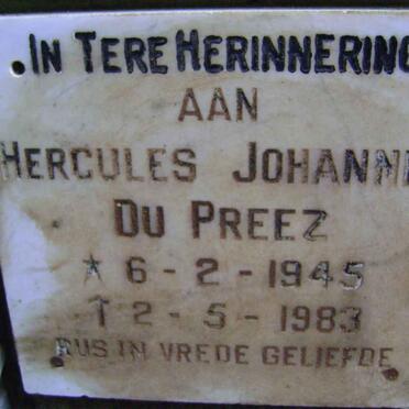 PREEZ Hercules Johannes, du 1945-1983