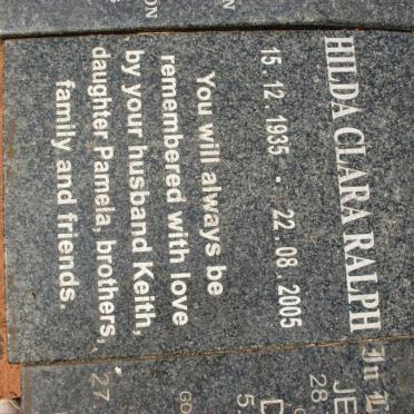 RALPH Hilda Clara 1935-2005