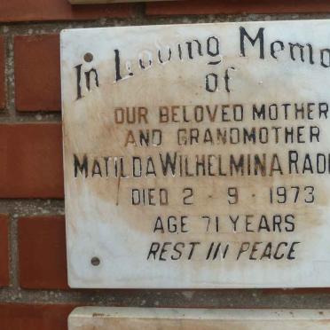 RADFORD Matilda Wihelmina -1973