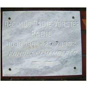 RABIE Decimus Rabie-Vorster 1901-1982