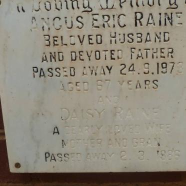 RAINE Angus Eric -1973 &amp; Daisy -1986