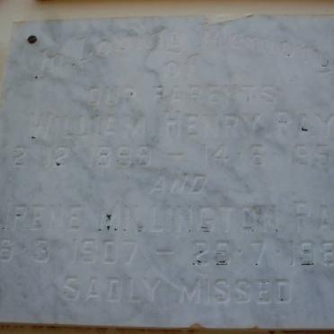 RAY William Henry 1899-1955 &amp; Irene Millington 1904-1984