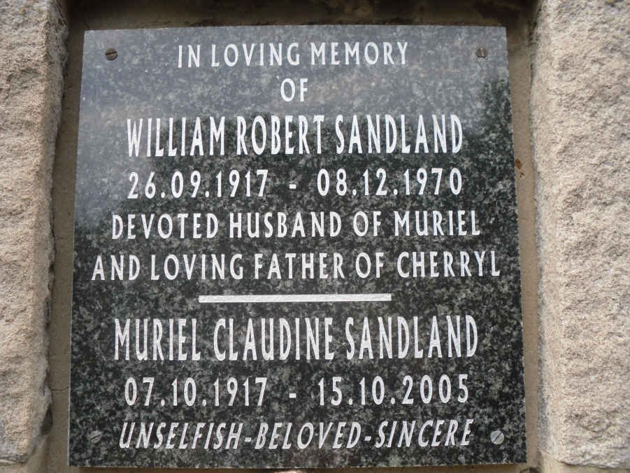 SANDLAND William Robert 1917-1970 &amp; Muriel Claudine 1917-2005