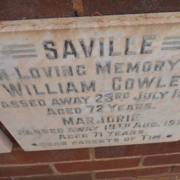 SAVILLE William Cowley -1963 &amp; Marjorie -1971