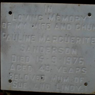 SANDERSON Pauline Marguerite -1976