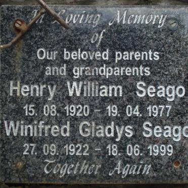 SEAGO Henry William 1920-1977 &amp; Winifred Gladys 1922-1999