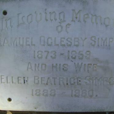 SIMPSON Samuel Oglesby 1873-1959 &amp; Ellen Beatrice 1888-1960