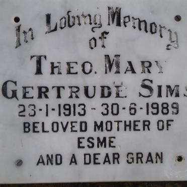 SIMS Theo Mary Gertrude 1913-1989