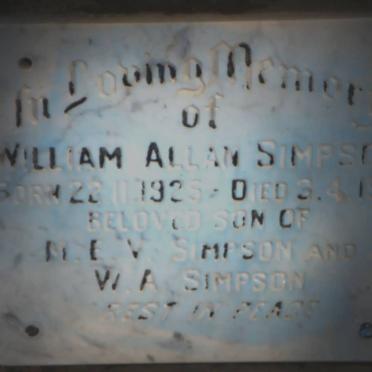 SIMPSON William Allan 1925-1987