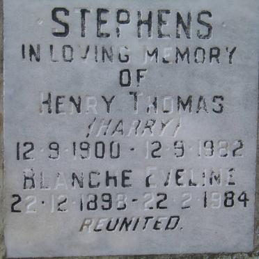 STEPHENS Henry Thomas 1900-1982 &amp; Blanche Eveline 1898-1984